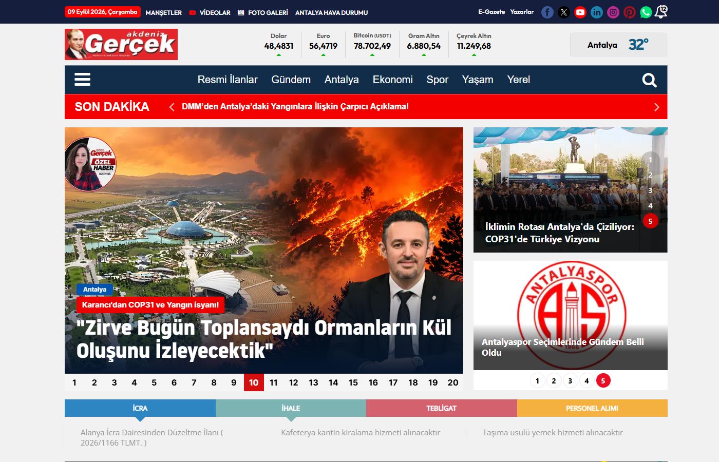 Akdeniz Gerçek ana sayfa tasarımı