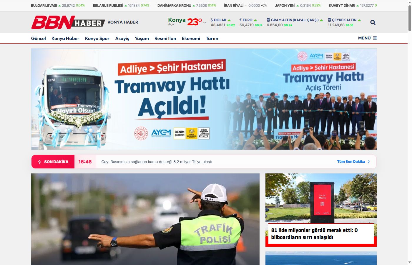 BBN Haber ana sayfa tasarımı