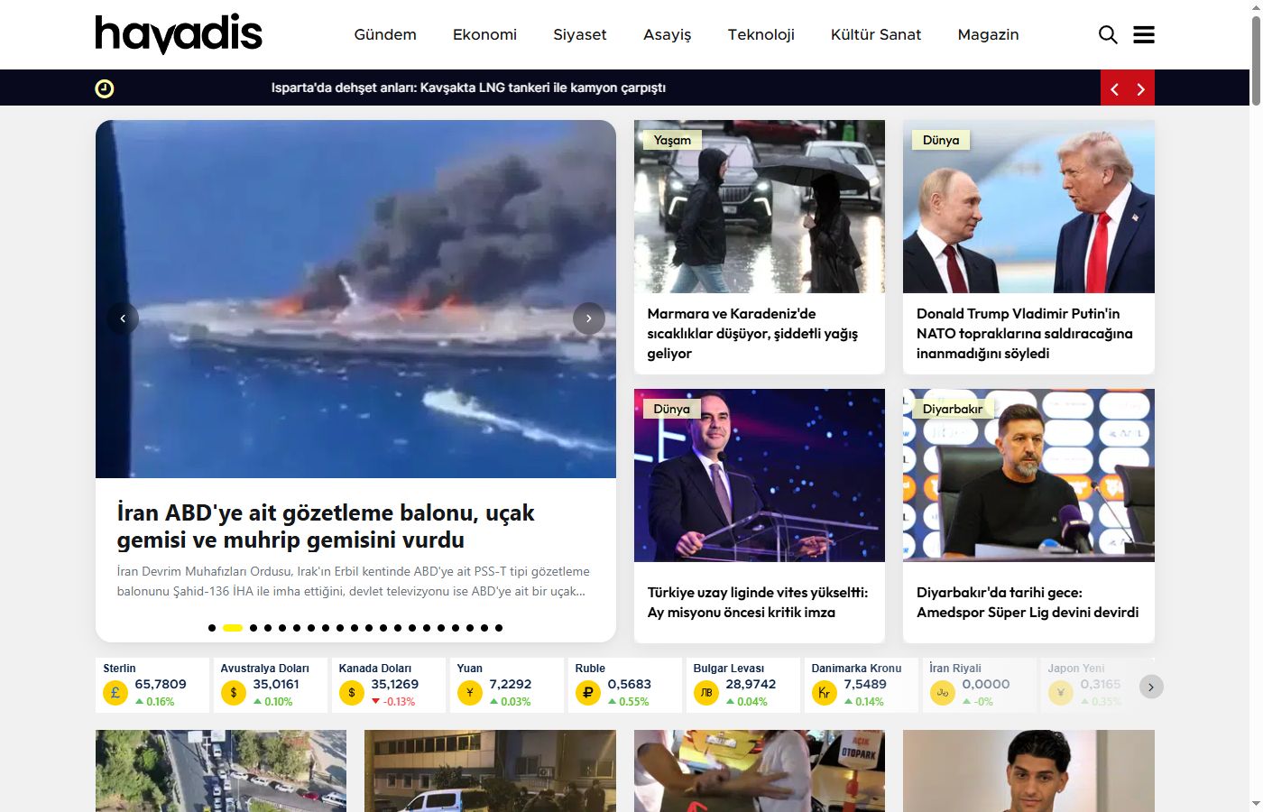 Havadis ana sayfa tasarımı