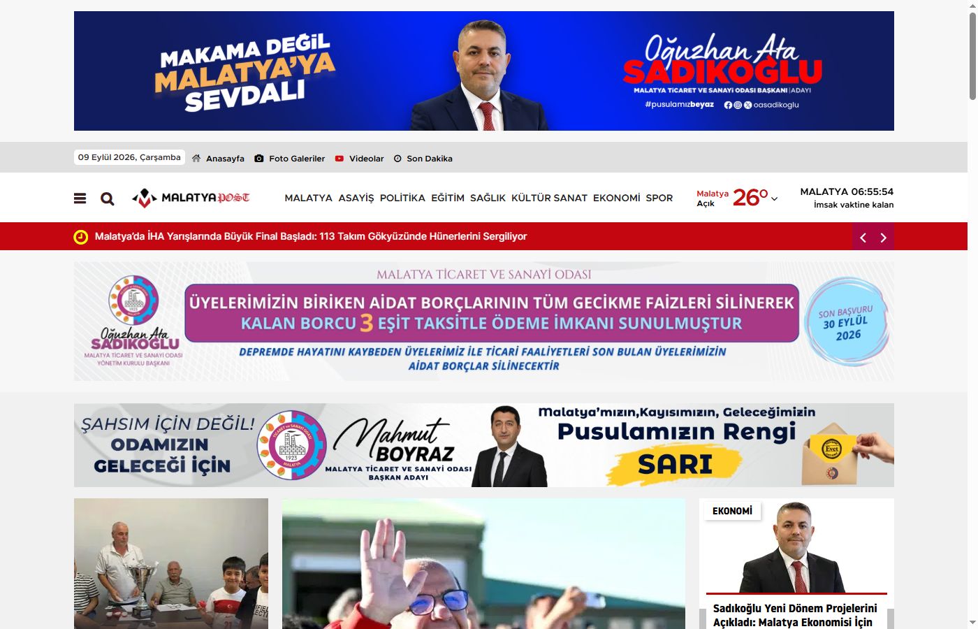 Malatya Post ana sayfa tasarımı