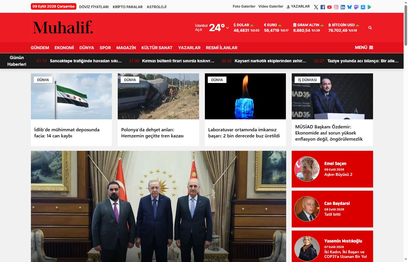 Muhalif ana sayfa tasarımı