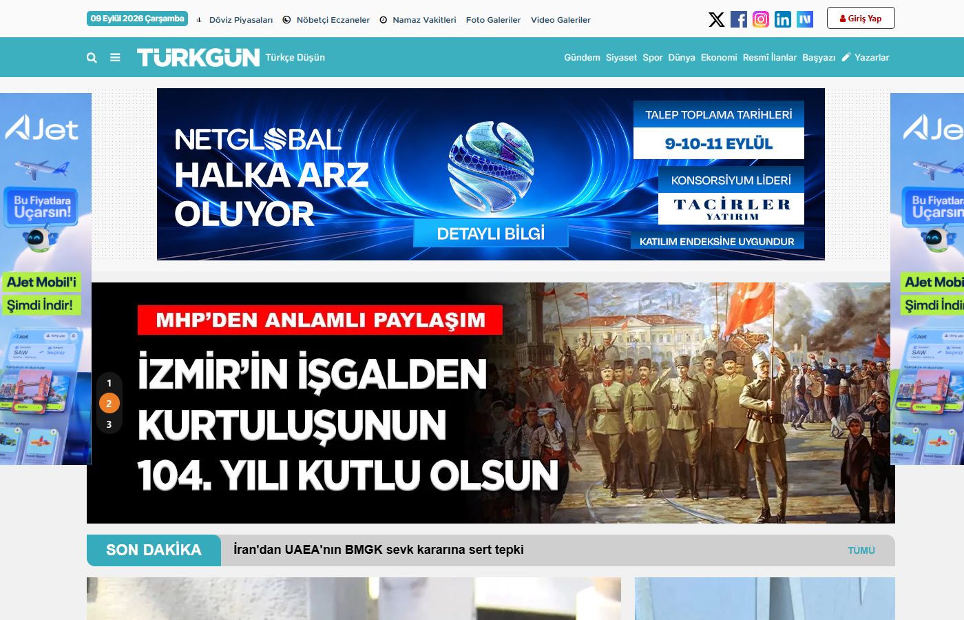 Türkgün ana sayfa tasarımı