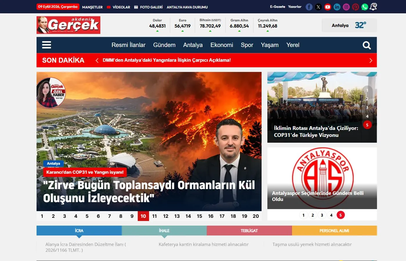 Akdeniz Gerçek ana sayfa tasarımı