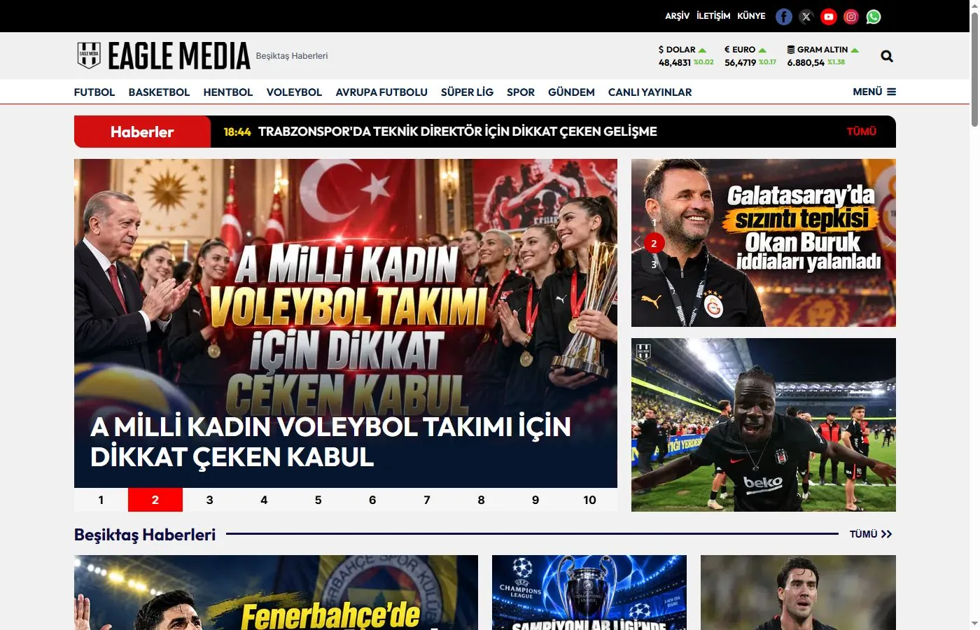 Eagle Media ana sayfa tasarımı