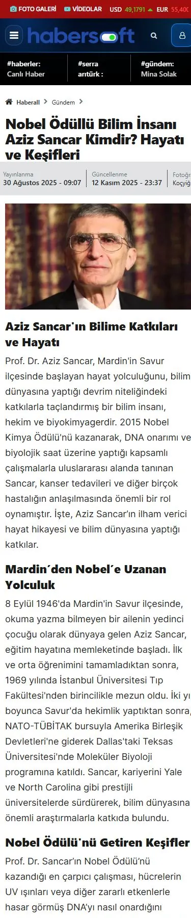Haberall — Haber detayı mobil ekranı