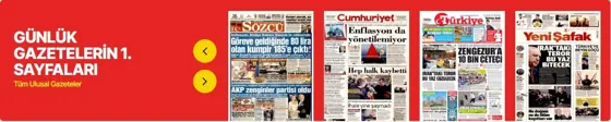 Günlük Gazeteler modülünün 12 sütun · Tam genişlik grubundaki gerçek görünümü