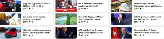Numarasız Haber Listesi modülünün 12 sütun · Tam genişlik grubundaki gerçek görünümü