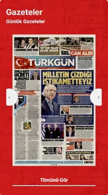 Gazeteler modülünün 3 sütun · Kompakt alan grubundaki gerçek görünümü