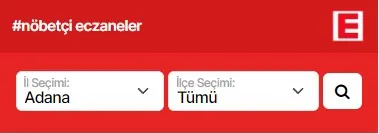 Nöbetçi Eczaneler modülünün 3 sütun · Kompakt alan grubundaki gerçek görünümü