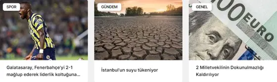 Kutu Haber modülünün 9 sütun · Geniş içerik grubundaki gerçek görünümü