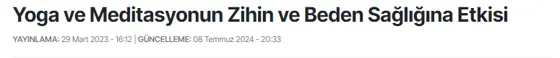 Haber Başlığı ve Tarihler modülünün Haber detayı modülleri grubundaki gerçek görünümü