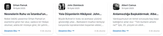 Yazarlar · Ortak Görünüm modülünün Ortak modüller grubundaki gerçek görünümü