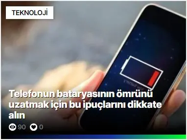 Kare Haber Kutusu modülünün Ortak modüller grubundaki gerçek görünümü