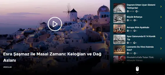 Video Galerileri modülünün Ortak modüller grubundaki gerçek görünümü