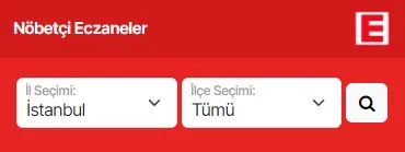 Nöbetçi Eczaneler modülünün Yan sütun modülleri grubundaki gerçek görünümü