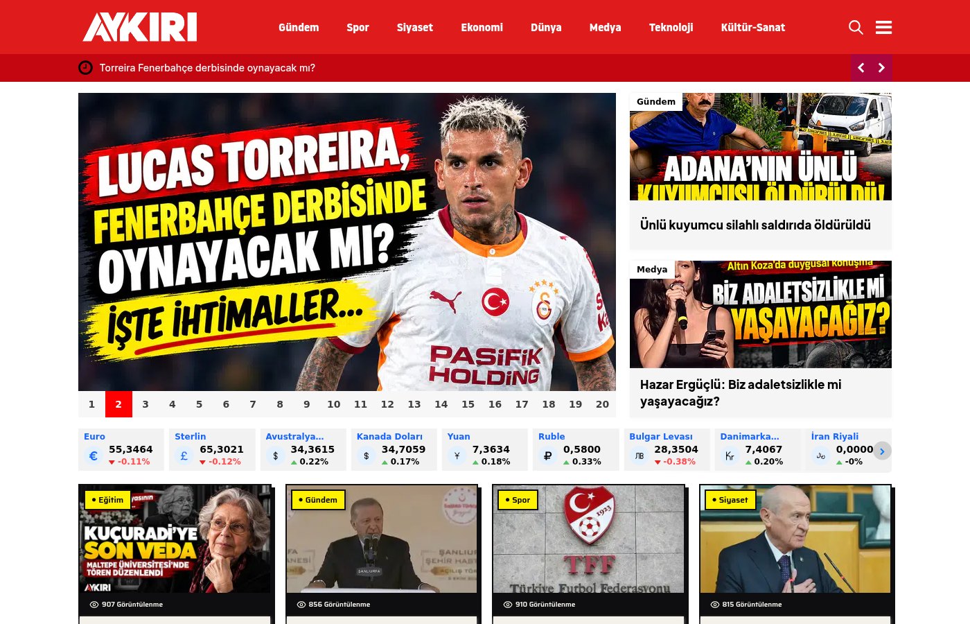 Aykırı ana sayfa tasarımı