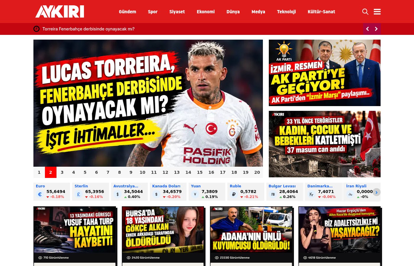 Aykırı ana sayfa tasarımı
